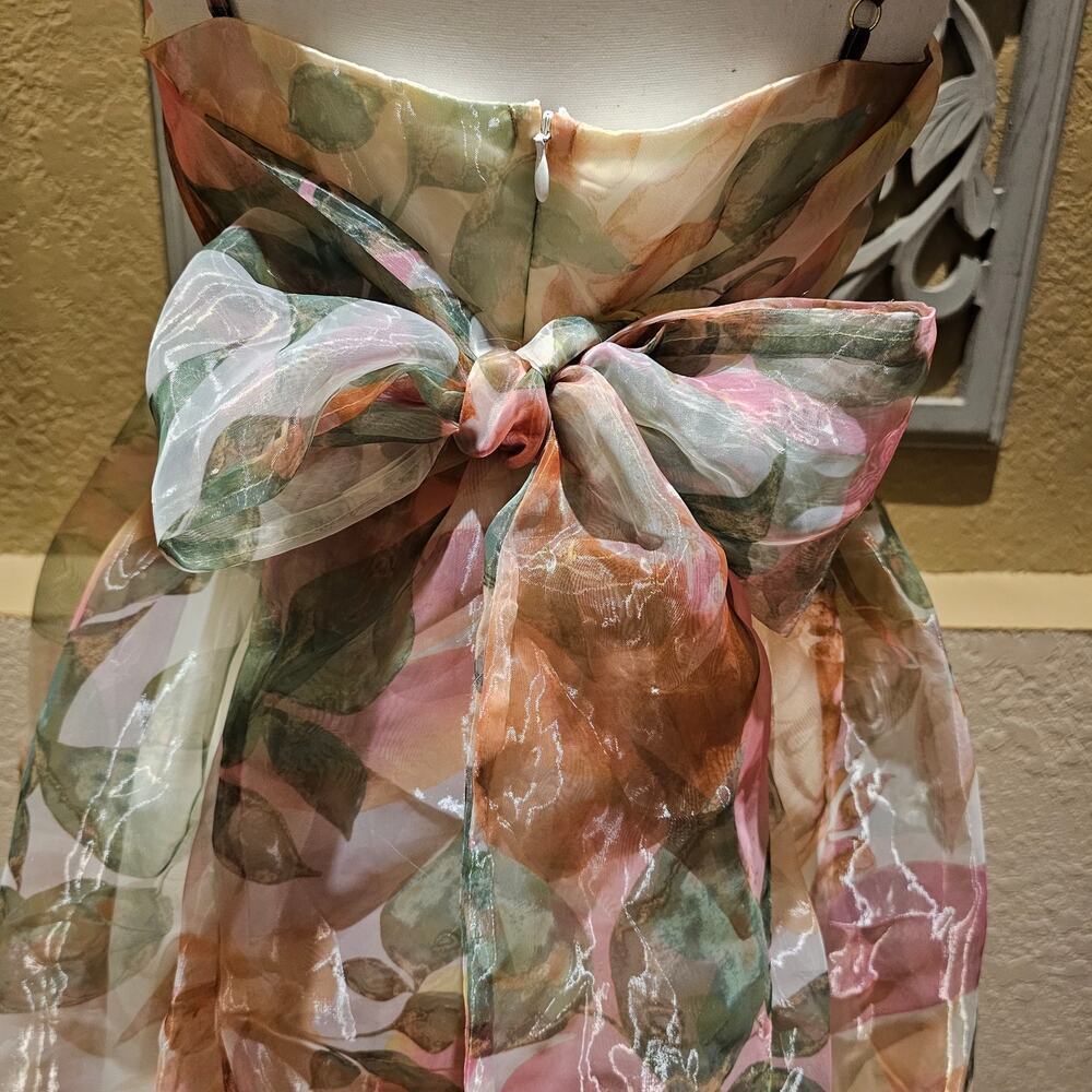 Aura S Organza Floral Sundress Cottagecore Academia Wedding Party Guest Dress - Picture 6 of 14